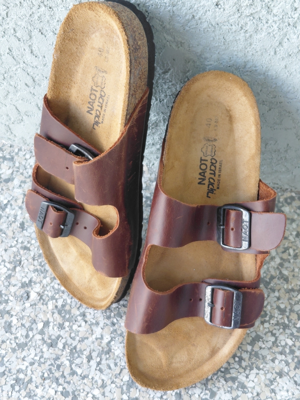 NAOT Santa Barbara Leather Slides Brown Cork Sandals Women’s 9 / EU 40 - Picture 2 of 9